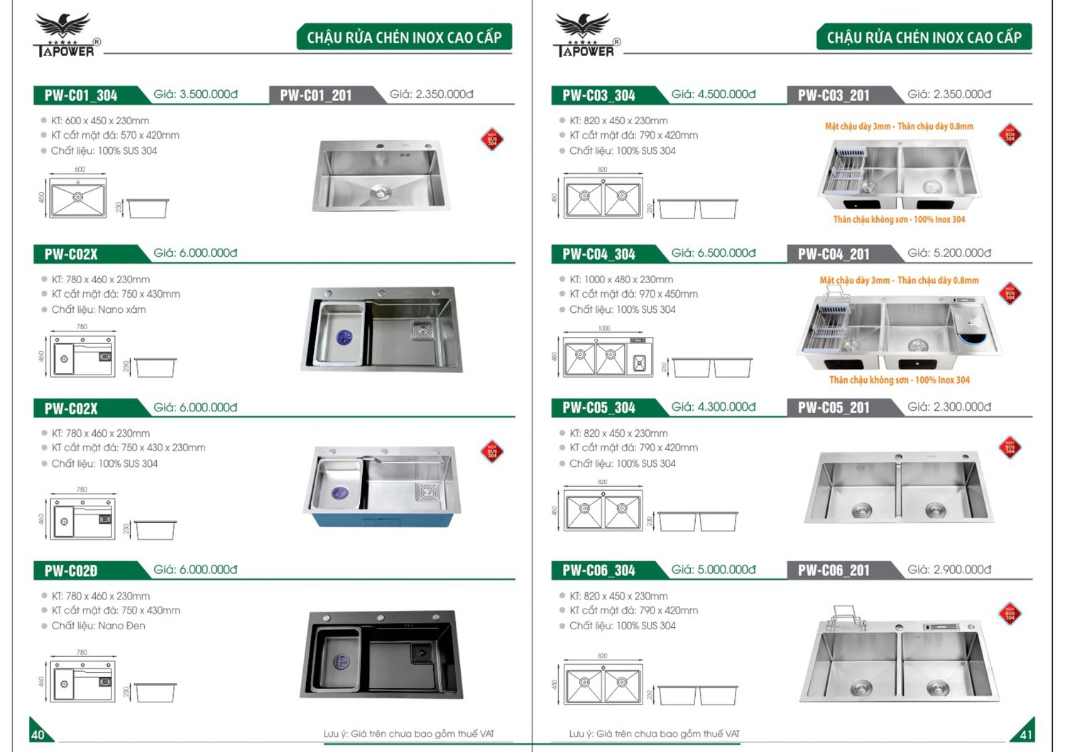 Thiết bị vệ sinh TAPOWER Catalogue và Bảng giá mới nhất /Page 21